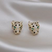 Korea New Design Fashion Jewelry Exquisite Copper Set Zircon Colorful Animal Leopard Earrings Luxury Women 39;s Gala Party earrings