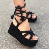 ✕◑☏ Platform Lace Gladiator Sandals Women Wedge Gladiator Sandals Women - 2023 New - Aliexpress