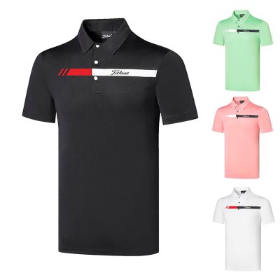 Summer golf clothing mens short-sleeved t-shirt jersey outdoor sports quick-drying sweat-wicking breathable top Polo shirt DESCENNTE J.LINDEBERG Callaway1 Le Coq XXIO FootJoy Honma✾卐❁