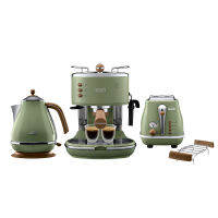 DeLonghi ชุดเครื่องครัวอาหารเช้า Icona Vintage เครื่อชงกาแฟ ECOV311.GR + กาต้มน้ำไฟฟ้า KBOV2001.GR + เครื่องปิ้งขนมปัง CTOV2103.GR