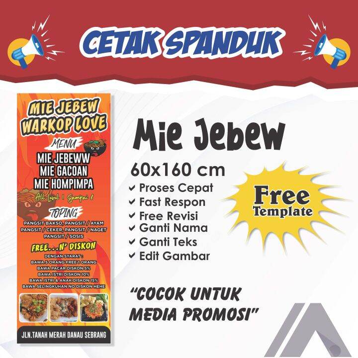 Banner Spanduk Jualan Makanan Mie Jebew 60x160 Lazada Indonesia