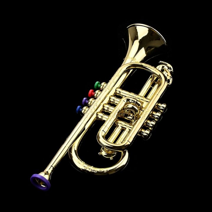 trumpet-kids-musical-educational-toy-wind-instruments-abs-gold-trumpet-with-4-colored-keys-for-kids