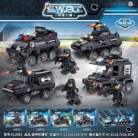 Compatible with Lego city special forces toy off-road vehicle police car SWAT assembled building blocks model police armored car male
