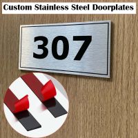 【LZ】✳✎▣  Custom Signs Doorplates Self-adhesive Stainless Steel House Numbers Address Plates Customized Door Number Sticker For Apartment