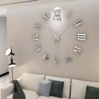 ZZOOI Roman Numeral Wall Clocks 3D DIY Mirror Wall Clock Acrylic Sticker Fashion Quartz Clocks Watch Home Decoration reloj de pared