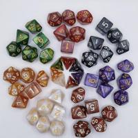 7ชิ้น/เซ็ต Polyhedral 7-ตายชุดลูกเต๋าแกะสลักรูปแบบ D8 D4 D10 D % D12 D20ลูกเต๋าอุปกรณ์ประกอบฉากสำหรับปาร์ตี้บนโต๊ะเกมการเล่นบทบาท DND