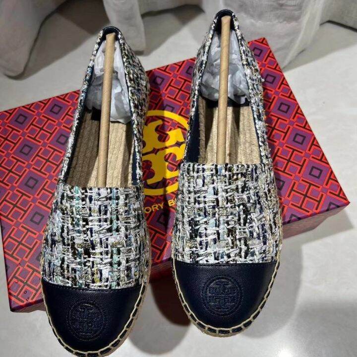 2023-new-tory-burch-three-colors-sheep-leather-cloth-top-patchwork-fisherman-shoes-casual-flats