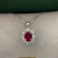 OEVAS 925 Sterling Silver Created Moissanite Ruby Gemstone EarringsNecklaceRing Wedding Engagement Jewelry Sets Wholesale