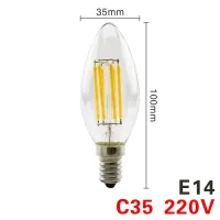 หลอดไฟ C35 LED หลอดไฟ LED ลูกบอลแก้ว2W 4W 6W 8W 2W 2 G125เอดิสัน COB Bombillas