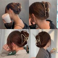 2022 New Women Elegant Gold Silver Hollow Geometric Metal Hair Clips Vintage Hair Claw Headband Hairpin Fashion Hair Accessories