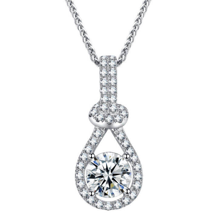 moissanite-925-sterling-silver-necklace-for-women-summer-new-full-diamond-water-drop-net-red-pendant-fashion-ornament-wholesale-live-broadcast