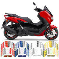 เทปแถบรูปลอกขอบดุม Stiker Motor 16ชิ้นสำหรับ YAMAHA NMAX N-MAX N MAX 155ครบชุด13 "ขอบล้อแถบสติ๊กเกอร์ตกแต่งสะท้อนแสงแม็กส่วนติดด้านนอก