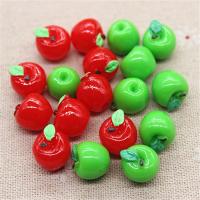 10pcs Kawaii Simulation Fruit Resin 3D Red/Green Apple DIY Decorative Craft Scrapbooking Accessories,12*13mm