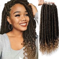 Wigundle 16 20 Inch Goddess Faux Locs Crochet Hair Extensions Synthetic Soft Locs with Curly Ends Wavy Faux Locs Braiding Hair