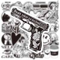 【LZ】 10/30/50PCS Black and White INS Style Art Plaster Sticker DIY Phone Laptop Luggage Skateboard Graffiti Decals Fun for Kid