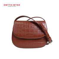 SMYTH&amp;MYNE LISA BAG กระเป๋าสะพายข้างหนังวัวอัดลายจระเข้ สีน้ำตาลแดง