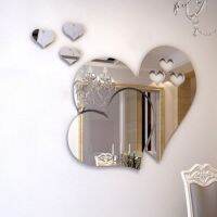 3D Mirror Love Hearts Wall Sticker Decal DIY Wall Stickers for Living Room Modern Style Home Room Art Mural Decor Removable Wall Stickers  Decals