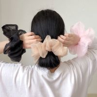 Women INS Style Organza Oversized Hair bands / French Satin Mesh Elastic Hair Ties / Big Fairy Chiffon Hair Rope / Elegant Scrunchies / Girls Ponytail Holder / Rubber Hair Rings / Hair Accessories / Headwear