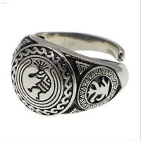 2021 New Style S925 Silver Fashion Jewelry Trend Personality Retro Indian Maya Open Mens Ring For Men Thai Silver