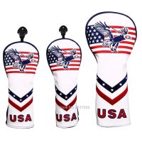 Golf Driver Cover Fairway Wood Cover Hybrid Head Cover USA Starts and Stripes Design Style with Eagle Pattern