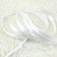 (25 yards/roll) 1/4 quot; (6mm) White Single Face Satin Ribbon Webbing Decoration Gift Christmas Ribbons