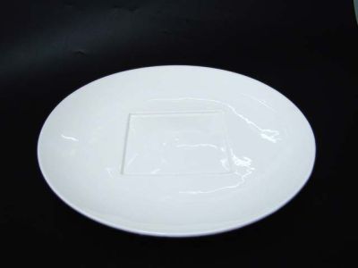 4 Pieces/ 4 ชิ้น - HPD1023-1275 Round Platter  D31 cm w/square center 12.5 cm