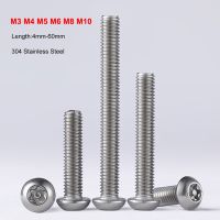 M3 M4 M5 M6 M8 M10 304 Stainless Steel Round Head Torx Screws Inside Plum Flower Belt Pillar Type Anti-theft Security Screw Bolt