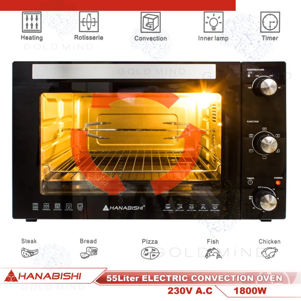 hanabishi electric oven 55 liters