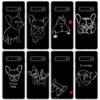 [Hot K] ภาษาฝรั่งเศส Bulldog สีดำสีขาวเคสโทรศัพท์สำหรับ Samsung Galaxy S20 FE S22 S21 Ultra S10 Lite S9 S8 Plus S7 Edge J4นุ่ม TPU ฝาหลัง