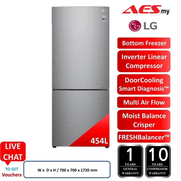 LG GCB529NLCZ 454L DOOR COOLING FRESHBALANCER MULTI AIR FLOW MOIST BALANCE CRISPER INVERTER