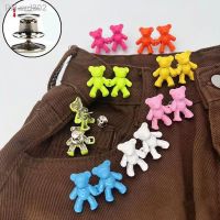 1Pair Adjustable Tighten Waist Button Detachable Waist Buckle Metal Bear Pins Waist Clip Women Skirt Pant Clothing Accessories