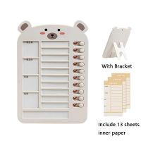 ✣℗❈ Cute Bear Memo Checklist Board Childrens Self-discipline Punch Card Holiday Schedule Memo Board Wall Hanging Checklist