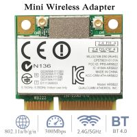 300Mbps Dual Band การ์ดเน็ตเวิร์กอะแดปเตอร์วายฟาย Mini PCI-E อะแดปเตอร์การ์ดไร้สาย2.4G/5Ghz บลูทูธ4.0 802.11A /B/g/n สำหรับแล็ปท็อป PC