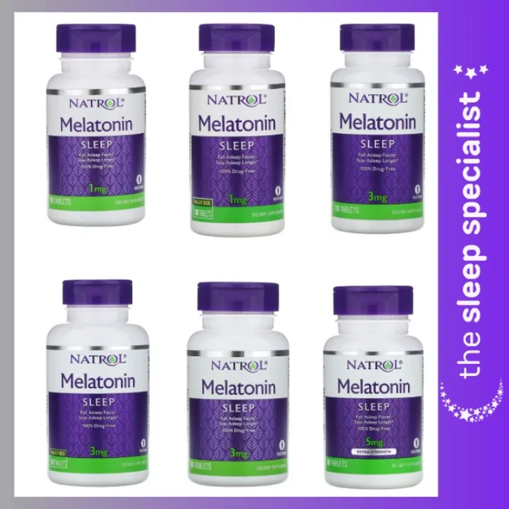 Natrol, Melatonin, 1mg, 3 mg, &amp; 5 mg Tablets (Dietary Supplement) | THE ...