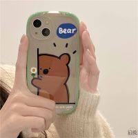 สไตล์เกาหลี ins ดอกไม้หมีกรอบยึด iphone13 เคสโทรศัพท์มือถือเหมาะสำหรับ apple 13promax การ์ตูนน่ารัก 12/11 เลนส์ช่องที่เรียบง่ายรวมทุกอย่างเคสป้องกันการตกหญิงใหม่ชาย