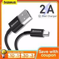 สายไมโคร USB Baseus 2A USB เข้ากับ2A ขนาดเล็กที่สายเคเบิลข้อมูลสายชาร์จอย่างรวดเร็วเหมาะสำหรับ Xiaomi Note 10เหมาะสำหรับสายสายชาร์จ USB ซัมซุงโทรศัพท์มือถือ