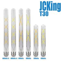 JCking หรี่แสงได้ 6Watts 8Watts Led Tube E27 / E26 110V 220V Vintage Retro Dimming Tube Filament หลอดไฟสําหรับโคมไฟระย้า▲