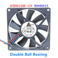 Q Original Delta AFB0812HB Server พัดลม8ซม. 80มม. 8015 80*80*15มม. Double Ball Bearing พัดลมระบายความร้อน12V 0.2A 3สายพัดลม3PIN