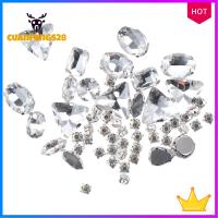 CUANFENGS28 130 PCS รูปร่างผสมกัน เย็บบนพลอยเทียม Flatback แบน แก้ว rhinestones พลอยเทียมสำหรับงานฝีมือ การทำเครื่องประดับงานฝีมือ DIY กรงเล็บสีเงิน พลอยเทียมสำหรับเสื้อผ้า เสื้อผ้าสำหรับเด็ก