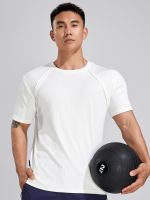 New GYM muscle fitness article male pleated cultivate ones morality round collar T-shirt summer quick-drying short-sleeved cotton running