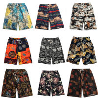 2021 New Summer Mens Beach Shorts Sweat-absorbent Printed Plus Size Men Elasticity Breathable Quick Dry Pocket Linen Shorts