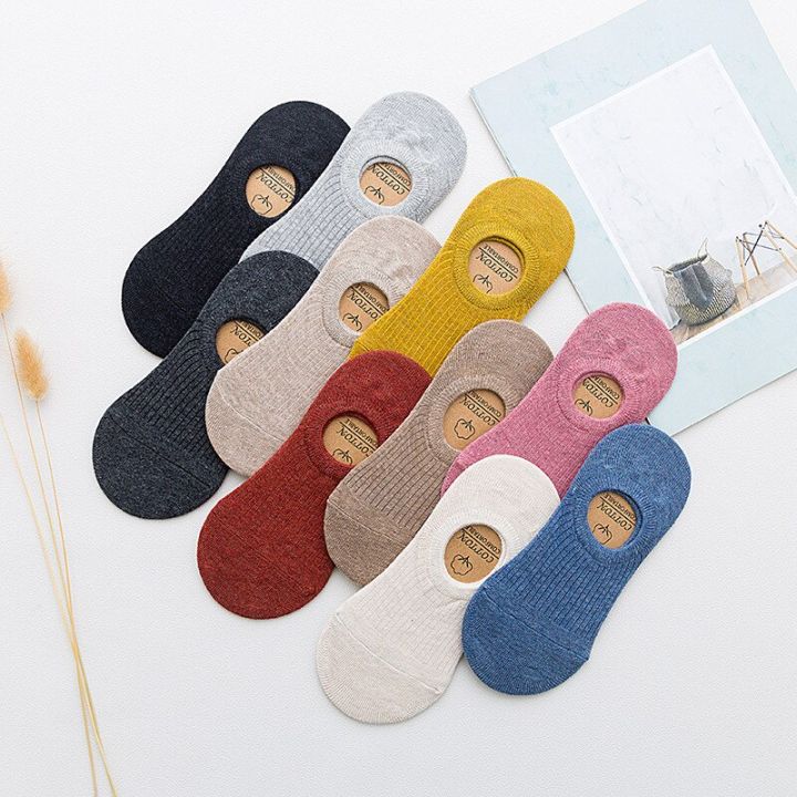 summer-women-invisible-socks-cotton-candy-color-breathable-silicone-non-slip-low-cut-female-socks