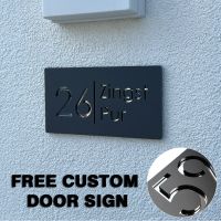 28/40/45cm Personalised Modern House Door Number Sign Acrylic Outdoor Street Family Name Plates Custom Any language 3D Door Sign Wall Stickers Decals