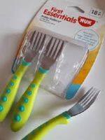 Sale!!! สินค้าราคาพิเศษ First Essentials by NUK™ Kiddy Cutlery® Green Toddler Forks, 18+ Months ส้อม สำหรับเด็กวัยหัดเดิน 18 เดือน+