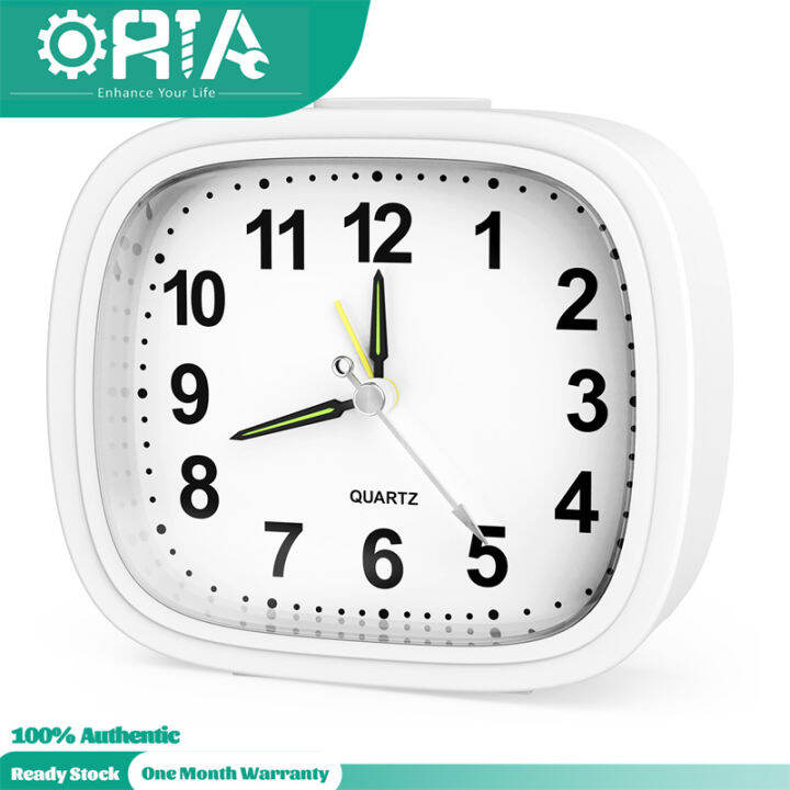 ORIA Silent Alarm Clocks Bedside Non Ticking Table Clocks Luminous