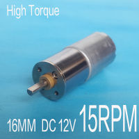 【✲High Quality✲】 jitao270 มอเตอร์เกียร์มอเตอร์แรงบิดสูง15Rpm Dc 12V มอเตอร์โลหะแบบเต็ม Dc 3V 6V 12V 14.8V