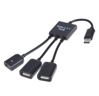 อะแดปเตอร์ไมโคร USB HUB 3 พอร์ตสาย USB-C / Type-C 3.1 OTG ชาร์จ HUB สําหรับสมาร์ทโฟน