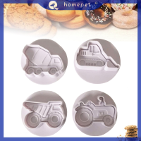 ? Homepet 4pcs 3D Car Shape Cookie plungers, fondant Spring Handle CUTTER แม่พิมพ์ DIY