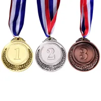 {Ready Stock}10pcs Gold Silver Bronze Award Children Medal Winner Reward Badge Kids Game Prize