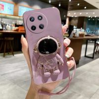 เคสโทรศัพท์ Realme11 RealmeC51 NFC Realme 11 Pro + NFC C51 4G 5G แฟชั่นป้องกันกล้องด้านหลังเคสมีสายคล้องมือนักบินอวกาศขาตั้งพับได้เชือกคล้องมือเคสนิ่มฝาครอบด้านหลัง